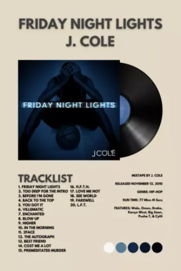 Discover Friday Night Lights - J. Cole album cover poster