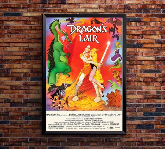 Discover Dragon's Lair - 1983 - US- Video Game Movie Poster