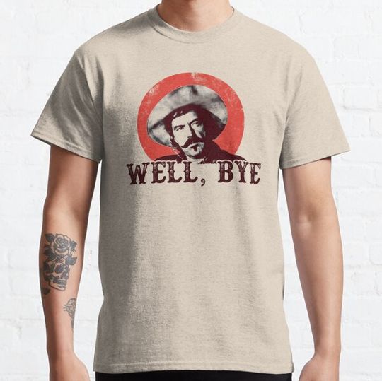Discover Well Bye in black stencil