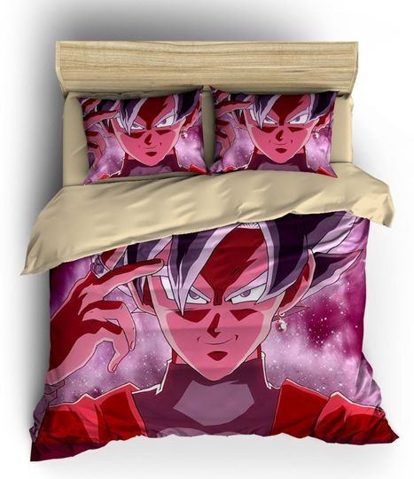 Discover 3D Printed Dragon Ball - Black Goku DBZ Funny Anime Bedding Set