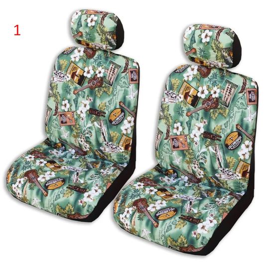 Discover Made in Hawaii, Orchid Flower Hawaiian Separate Headrest Car Seat Cover