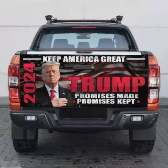 Discover Trump 2024 Keep America Great Promises Made Promises Kept Tailgate Wrap Decal