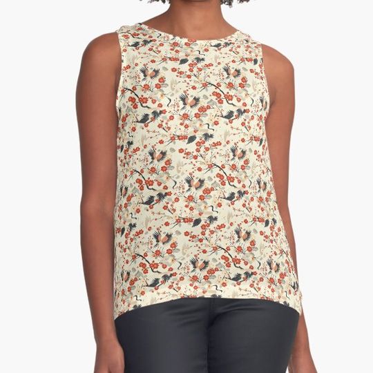 Discover Serene Elegance - Japanese Cherry Blossoms and Cranes Pattern