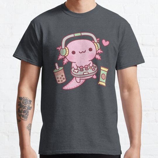Discover Cute Axolotl Loves Playing Video Games Funny