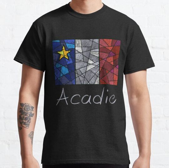 Discover Acadian Flag pastel liquid mosaic - Drapeau acadien mosaïque liquide pastel vitrail