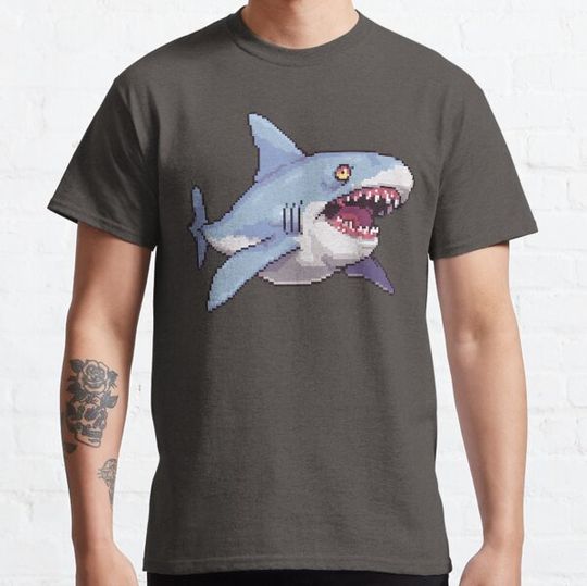 Discover Great White Shark - Pixel art