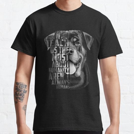 Discover Rottweiler Portrait and Loyalty Quote Apparel
