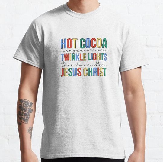 Discover Favorite Christmas Things, Hot Cocoa, Manger scenes, twinkle lights, Christmas Mass, Jesus Christ