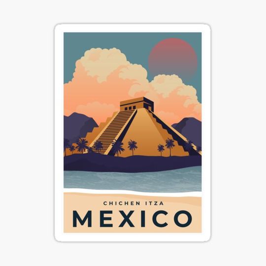 Discover Vintage Travel Poster - Chichen Itza, Mexico