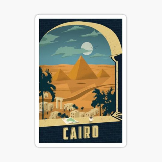 Discover Cairo Egypt Vintage Travel Decal