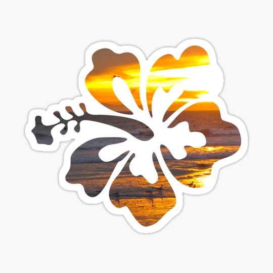 Discover Hibiscus Surf Flower Sticker