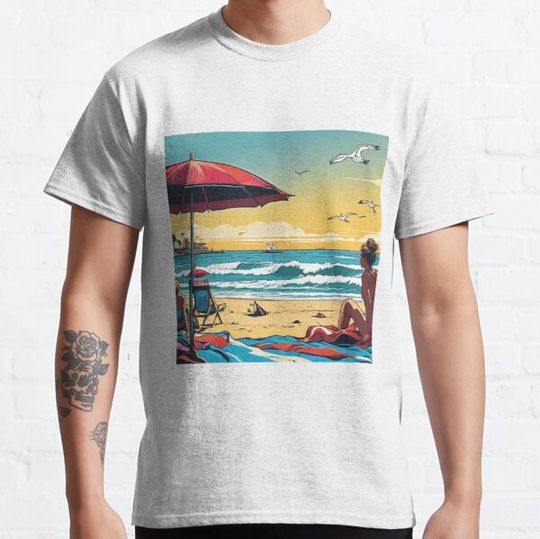 Discover Comic Style Beach Scene