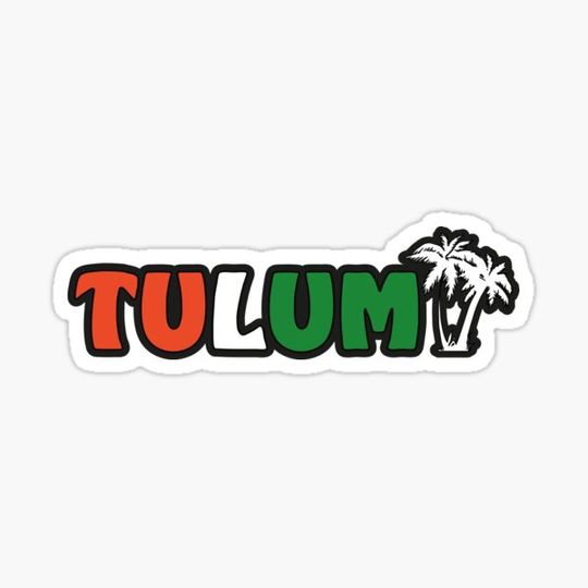 Discover Tulum Beach palm sticker mexico
