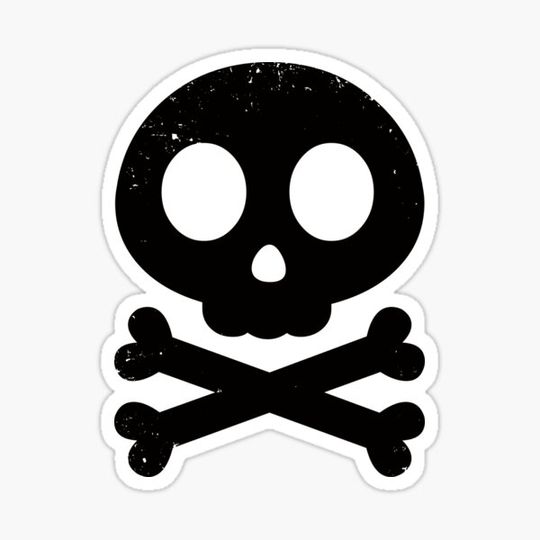 Discover Cute Skull and Crossbones (black) icon symbol cute distressed