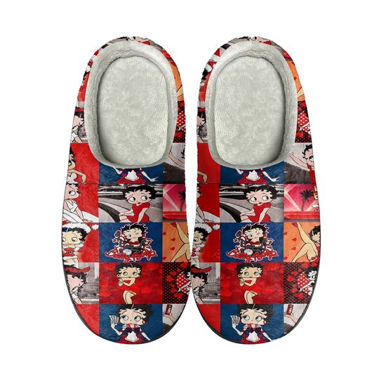 Discover Betty Boop Cozy Unisex Winter Slippers, Betty Boop Winter Shoes
