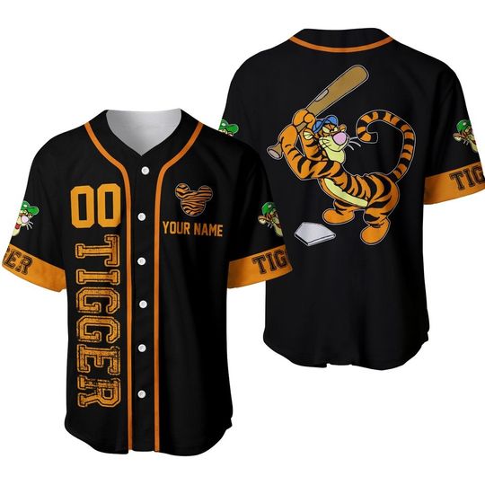 Discover Custom Name & Number Personalized Tiger Baseball Jersey