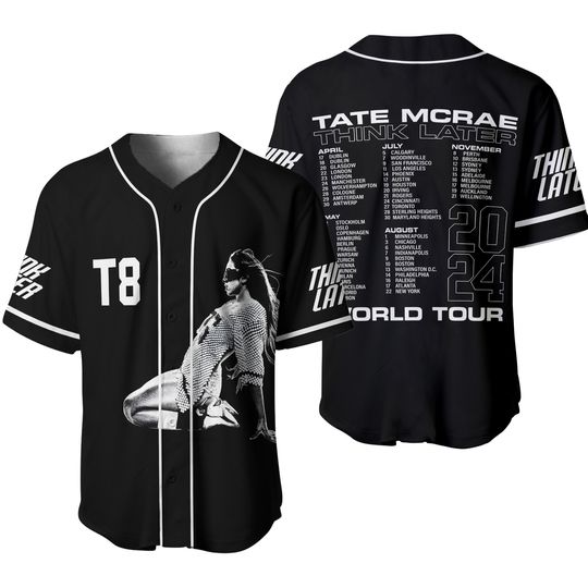 Discover Tate McRae Think Later Tour Jersey Baseball Jersey