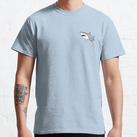 Discover Light gray shark, small sky blue edition