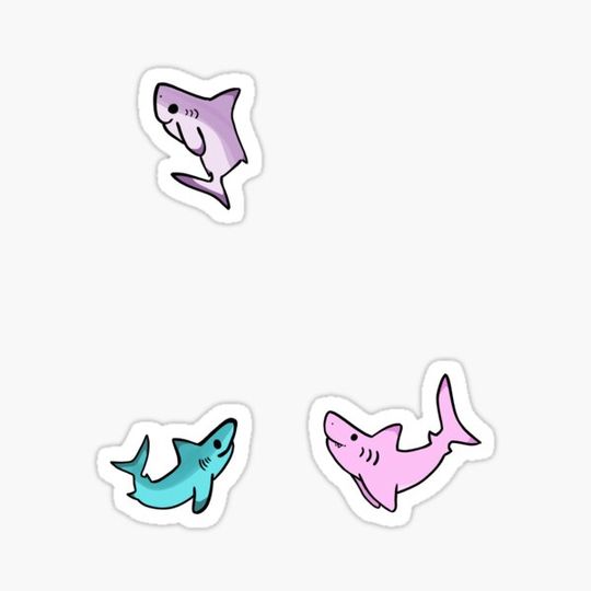 Discover Multicolor Shark Sticker Set