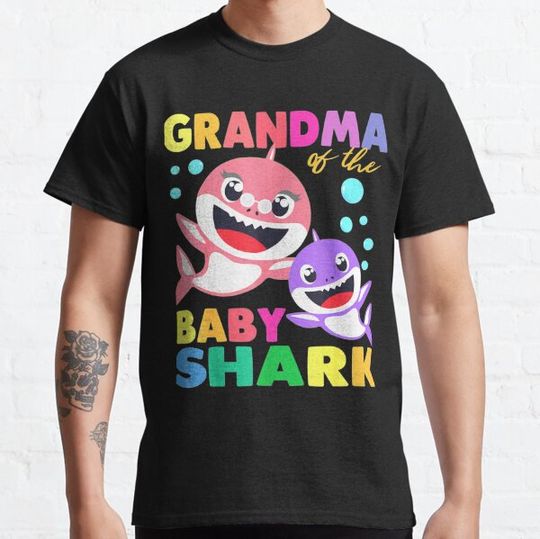 Discover Grandma Of The Baby Shark Birthday Grandma Shark Shirt Merch