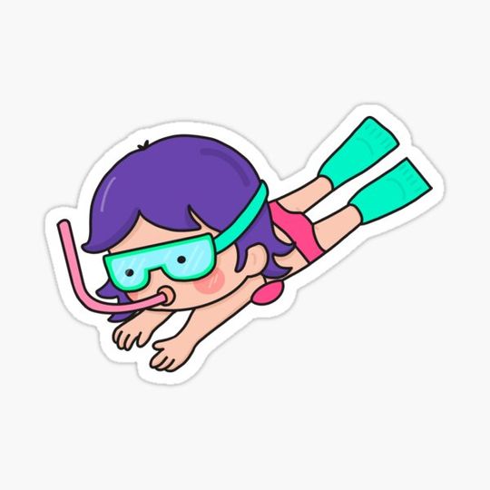 Discover Girl diving deep in to the sea