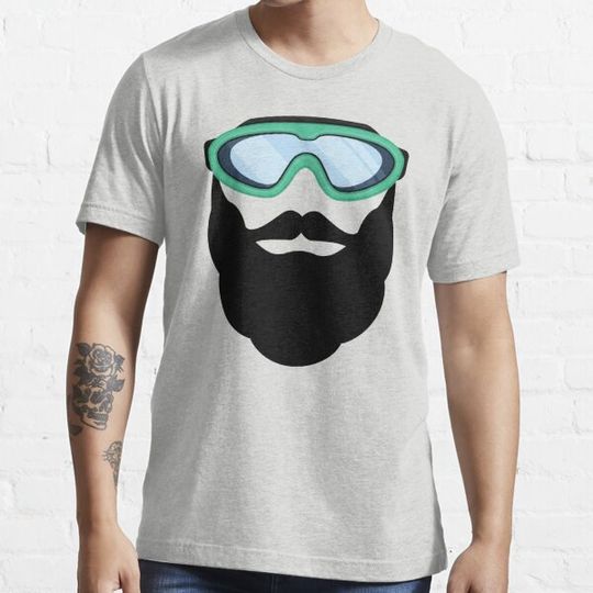 Discover free diver dad with mustachio and beard