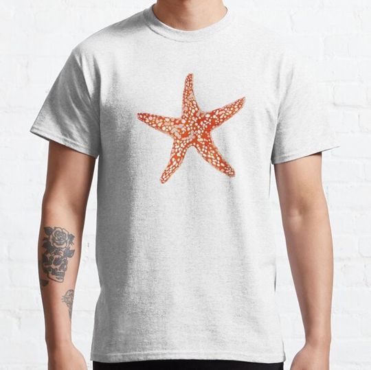 Discover Starfish, Coral Orange with white bubbles