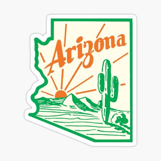 Discover Arizonna Cactus Vintage Travel Decal