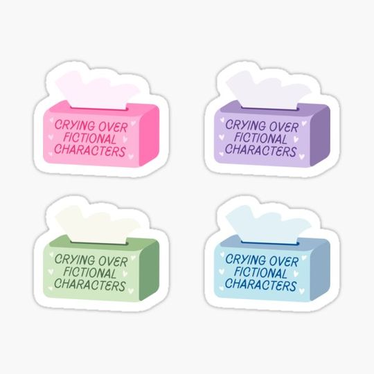 Discover crying over fictional characters tissue box - pink, blue, green, purple pack