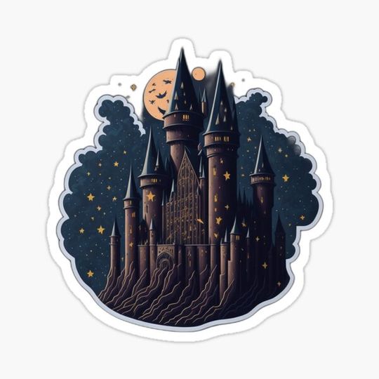 Discover Magical Castle Sticker in Space