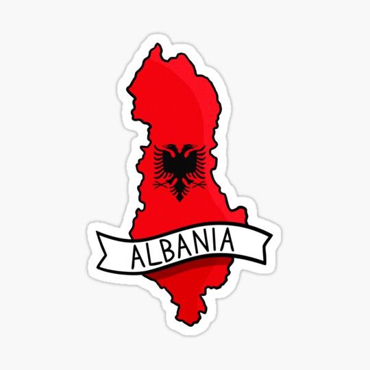 Discover Albania Flag Map Sticker