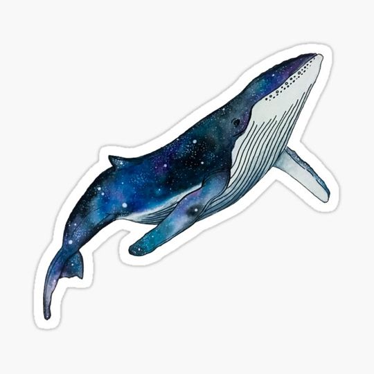 Discover Watercolour galaxy humpback whale