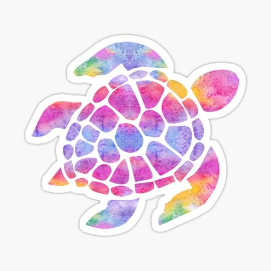 Discover Sea Turtle Watercolor Rainbow