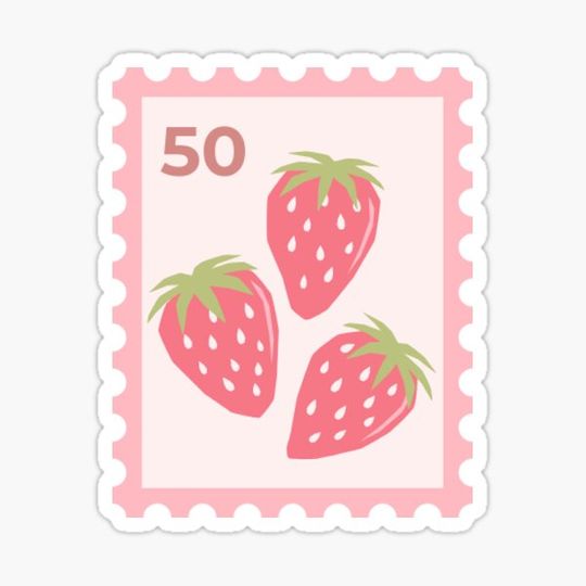 Discover strawberry stamp sticker