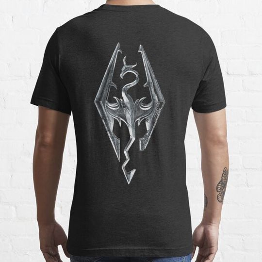 Discover Skyrim logo iron embossed in granite