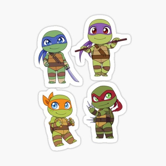 Discover Chibi TMNT Sticker Set