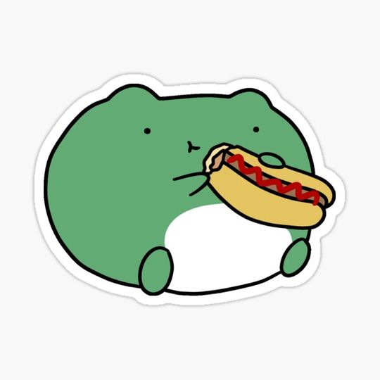 Discover Frog Eating Hotdog