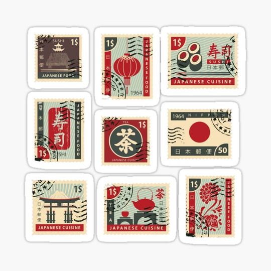 Discover Japanese Food-themed Stamps Collection