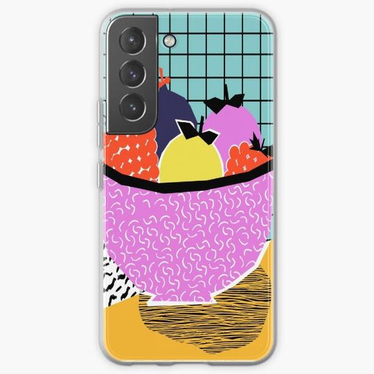 Discover Crucial - modern pop art throwback neon miami memphis design geometric grid fruit food art print