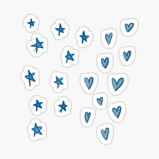 Discover Blue Doodle Stars and Hearts