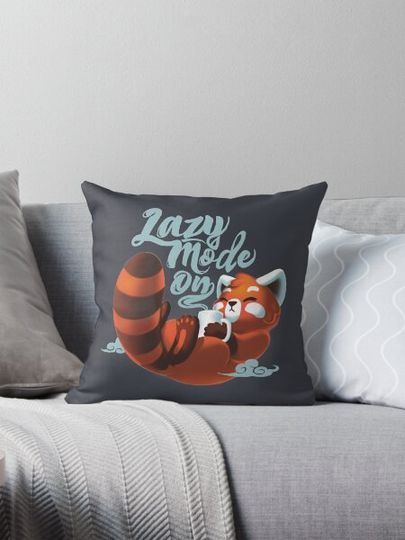 Discover Lazy mode ON - Cute Red Panda - Fluffy Coffe Animal