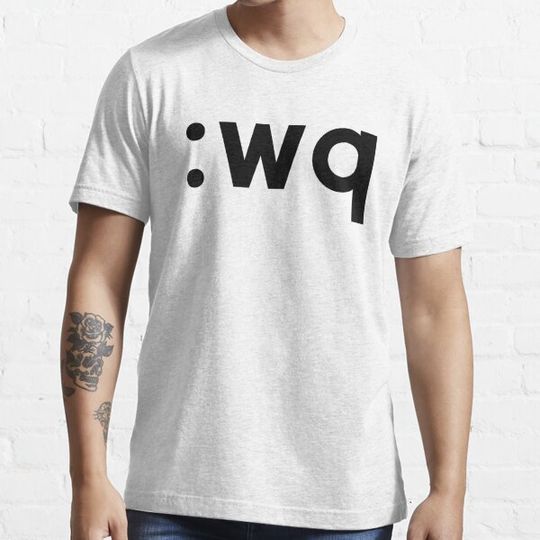 Discover :wq - Funny Coder Design Showing how to Save & Exit Vi/Vim - Black Text