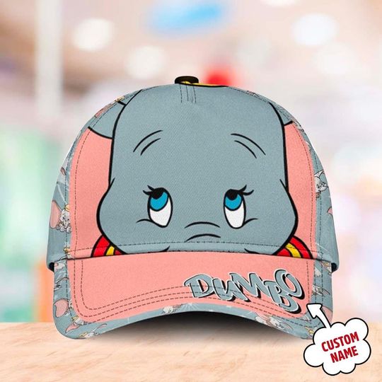 Discover Flying Elephant Oversized Ears Classic Cap, Grey Elephant Animated Movie Character Baseball Cap