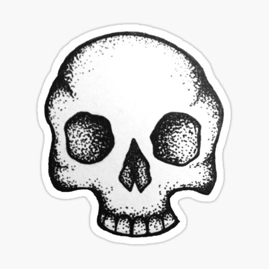 Discover Cartoon Skull w/ Dot Shading