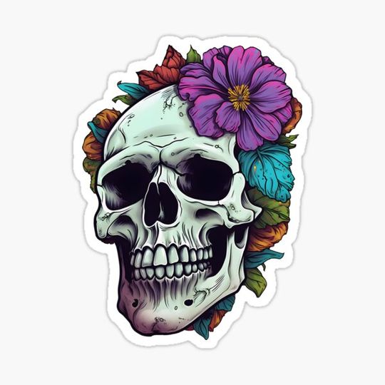 Discover Skull And Flowers 6
