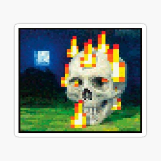 Discover Minecraft Painting Burning Skull