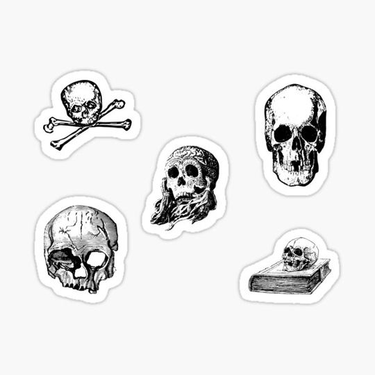 Discover Five Spooky Skulls | Vintage Halloween Illustrations