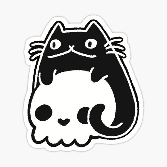 Discover Happy Cat with Skull