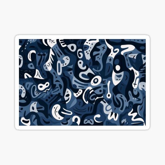 Discover Blue and White Irregular Pattern