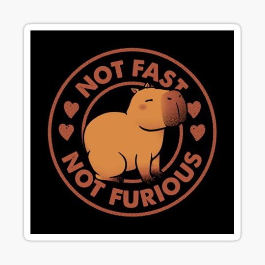 Discover Not Fast Not Furious Capybara Black by Tobe Fonseca